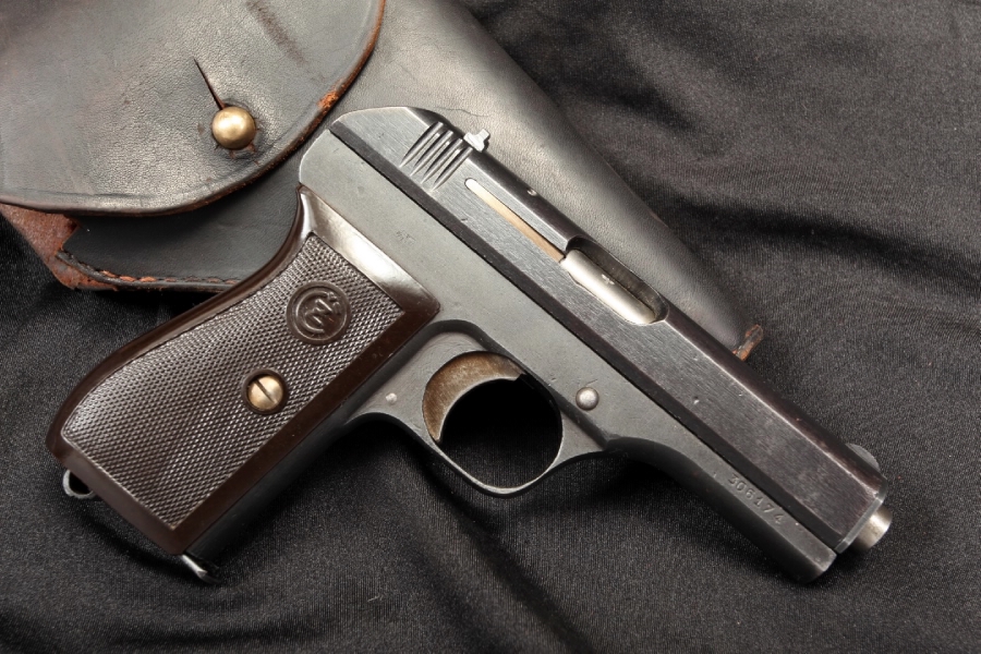 Cv Fnh Model 27 Wwii Mfd 7.65mm Nazi Semi Auto Pistol & Holster C&R